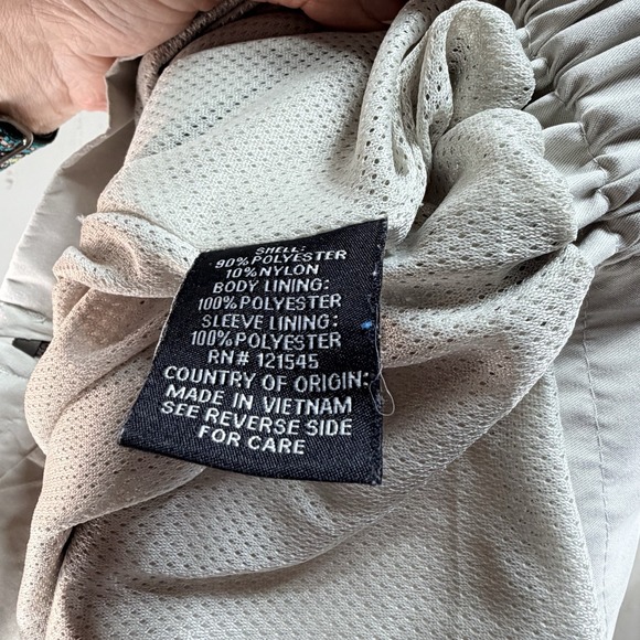 Vintage 90s London Fog Bomber Jacket Windbreaker Men XL Beige Tan Pockets Preppy - Picture 9 of 11